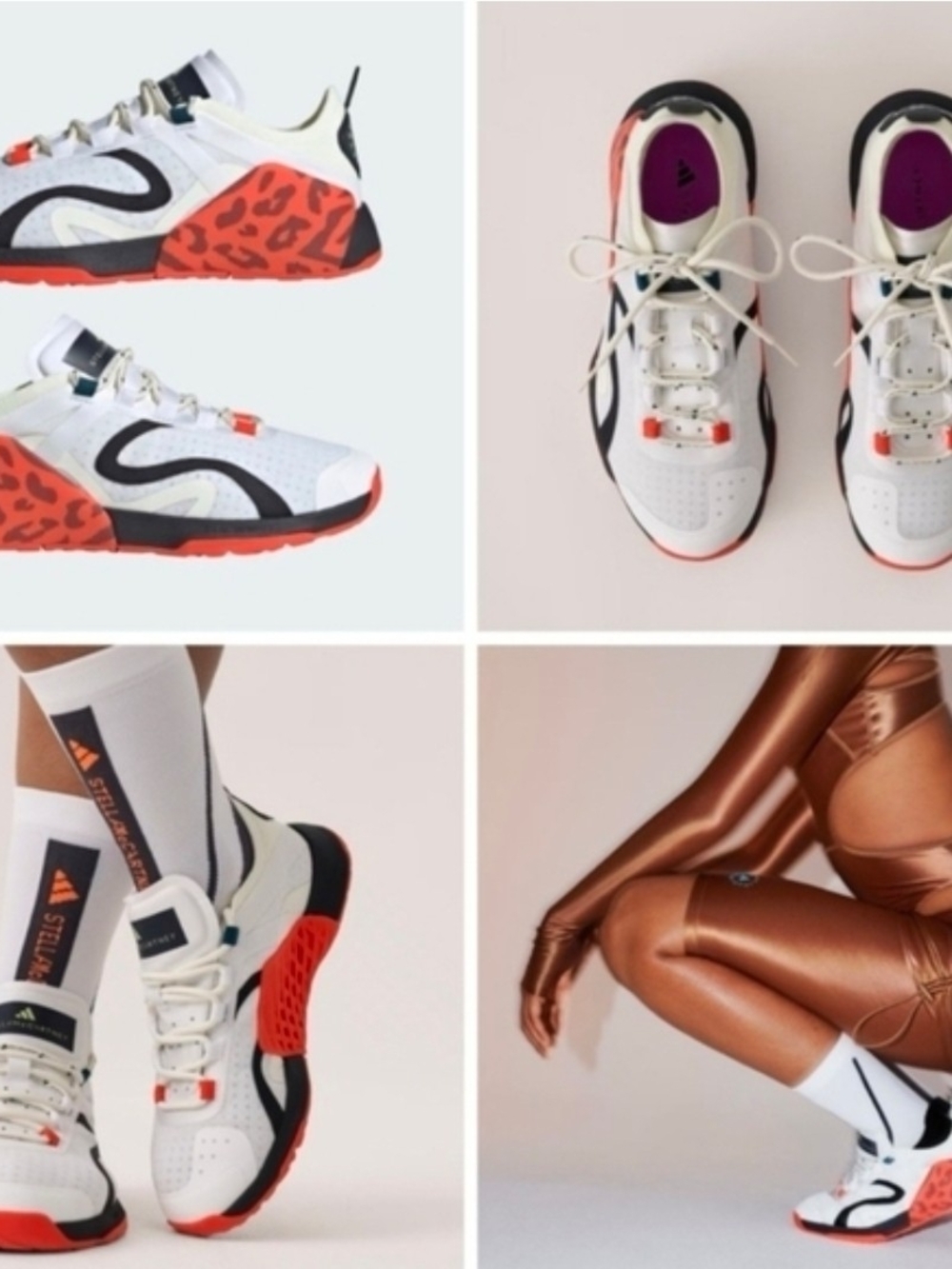 Adidas By Stella McCartney Women’s White & Red Athletic Sneakers